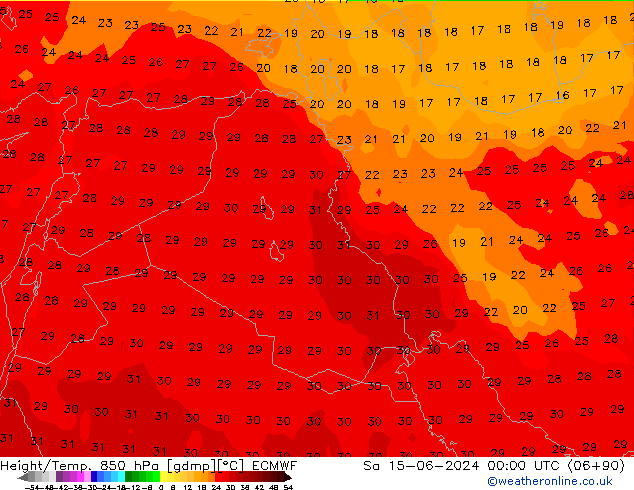 Z500/Rain (+SLP)/Z850 ECMWF sam 15.06.2024 00 UTC