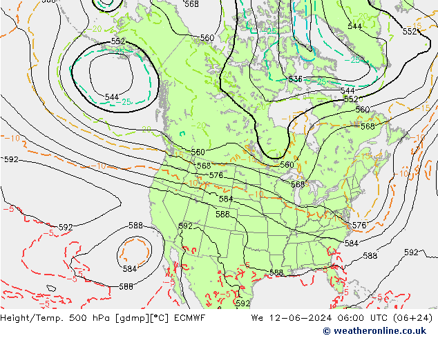 Z500/Regen(+SLP)/Z850 ECMWF wo 12.06.2024 06 UTC