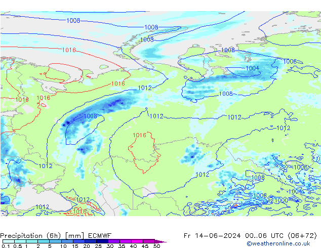 Z500/Rain (+SLP)/Z850 ECMWF ven 14.06.2024 06 UTC