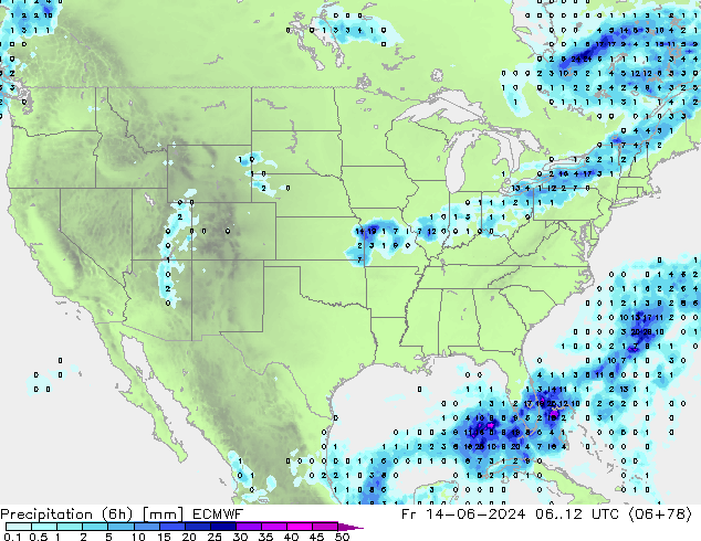 Z500/Rain (+SLP)/Z850 ECMWF Fr 14.06.2024 12 UTC
