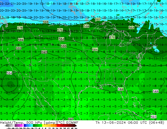 Hoogte/Temp. 500 hPa ECMWF do 13.06.2024 06 UTC
