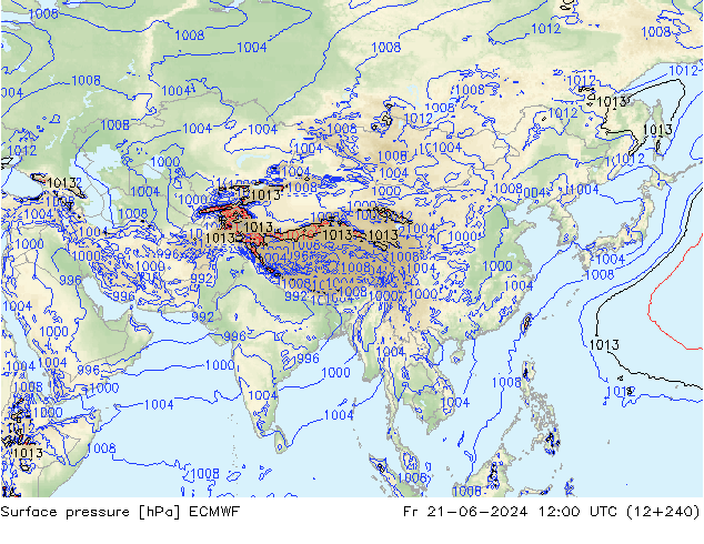 pression de l'air ECMWF ven 21.06.2024 12 UTC