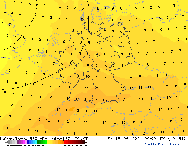 Z500/Rain (+SLP)/Z850 ECMWF  15.06.2024 00 UTC