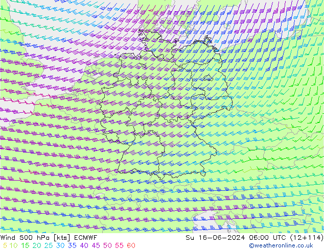 Wind 500 hPa ECMWF Su 16.06.2024 06 UTC