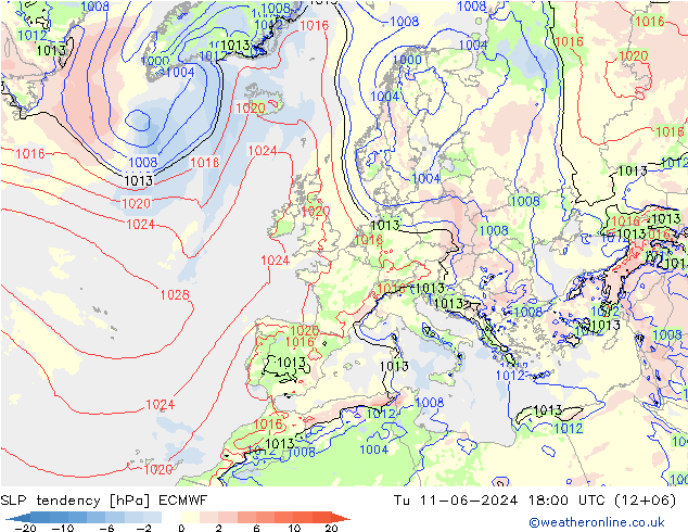 变压 ECMWF 星期二 11.06.2024 18 UTC