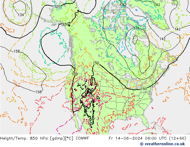 Z500/Yağmur (+YB)/Z850 ECMWF Cu 14.06.2024 06 UTC
