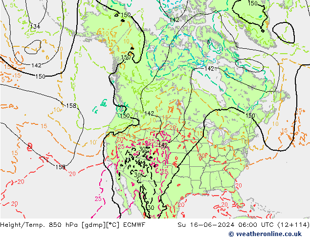 Géop./Temp. 850 hPa ECMWF dim 16.06.2024 06 UTC