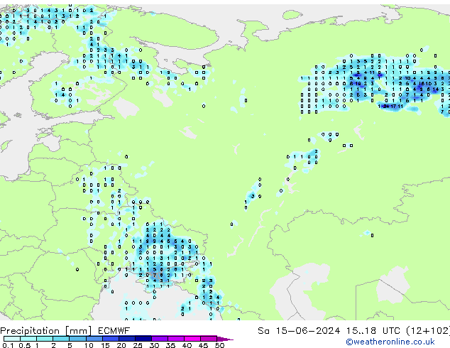 осадки ECMWF сб 15.06.2024 18 UTC