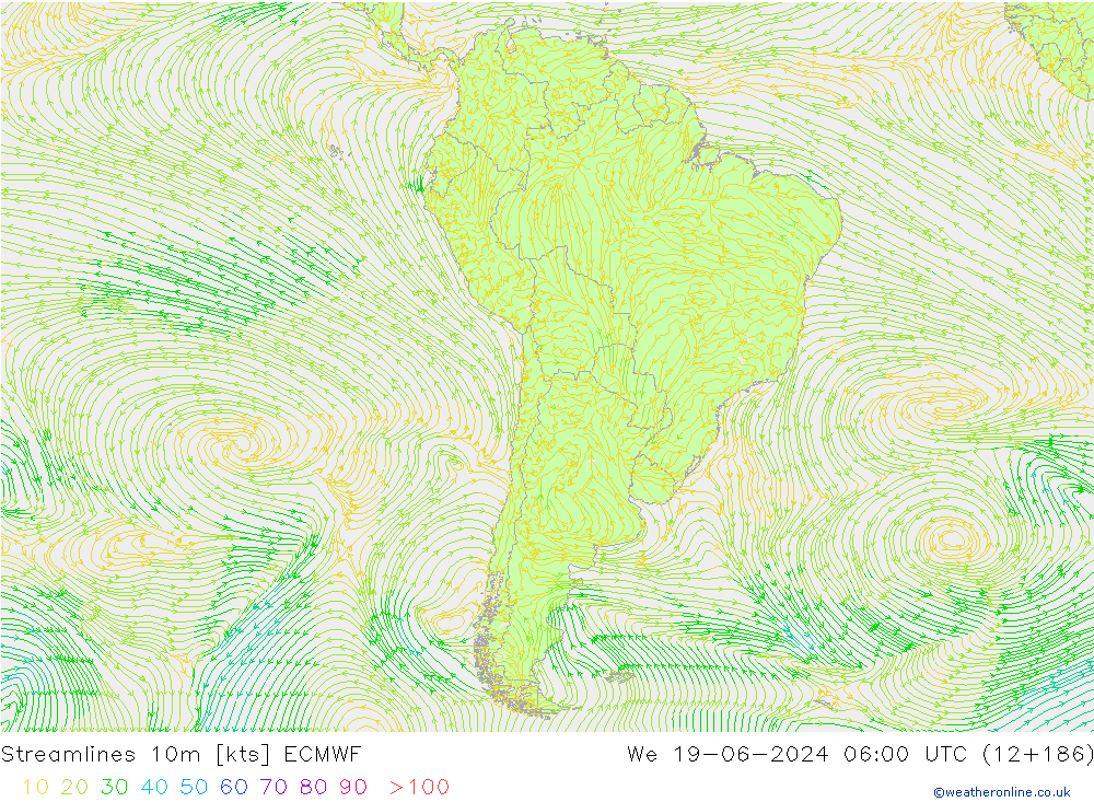 Rüzgar 10m ECMWF Çar 19.06.2024 06 UTC