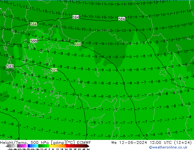 Z500/Regen(+SLP)/Z850 ECMWF wo 12.06.2024 12 UTC