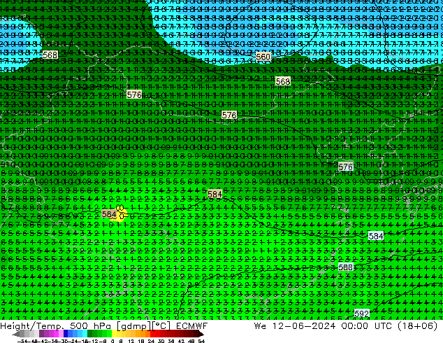 Z500/Rain (+SLP)/Z850 ECMWF ср 12.06.2024 00 UTC