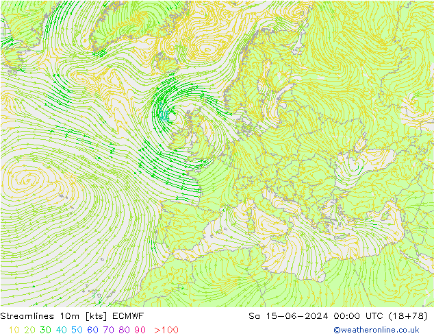 Rüzgar 10m ECMWF Cts 15.06.2024 00 UTC