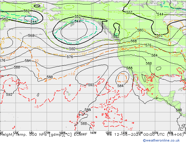 Z500/Rain (+SLP)/Z850 ECMWF We 12.06.2024 00 UTC