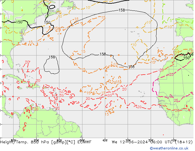 Z500/Regen(+SLP)/Z850 ECMWF wo 12.06.2024 06 UTC