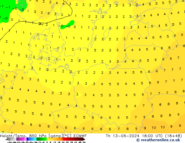 Z500/Regen(+SLP)/Z850 ECMWF do 13.06.2024 18 UTC