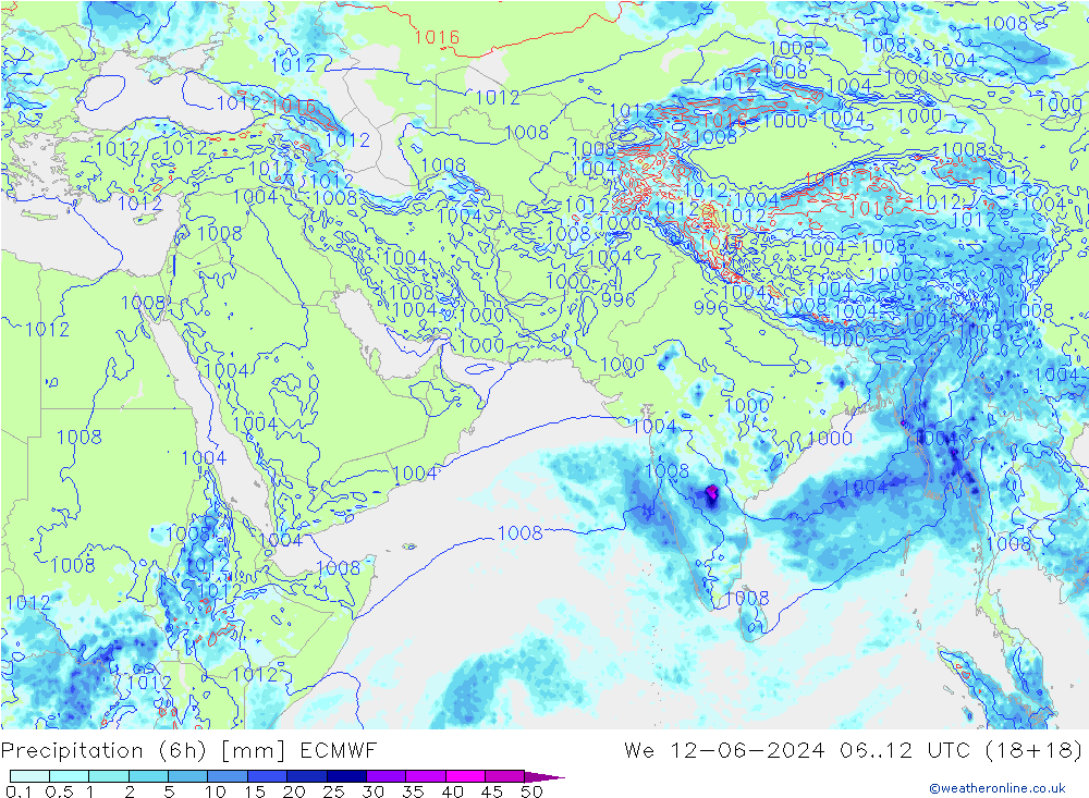 Z500/Rain (+SLP)/Z850 ECMWF  12.06.2024 12 UTC