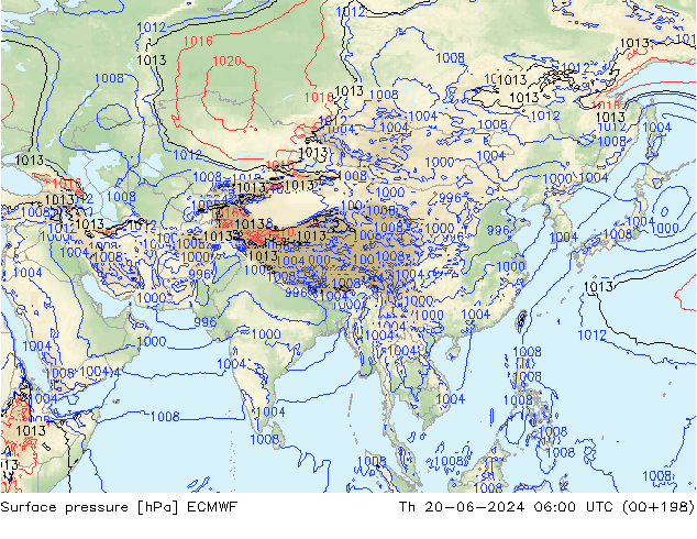 приземное давление ECMWF чт 20.06.2024 06 UTC