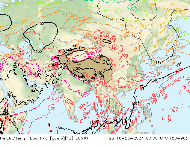 Z500/Rain (+SLP)/Z850 ECMWF  16.06.2024 00 UTC