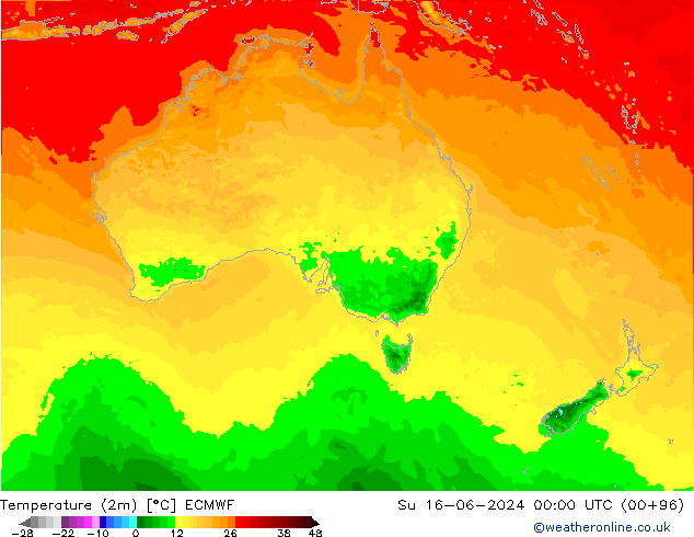 Temperature (2m) ECMWF Ne 16.06.2024 00 UTC