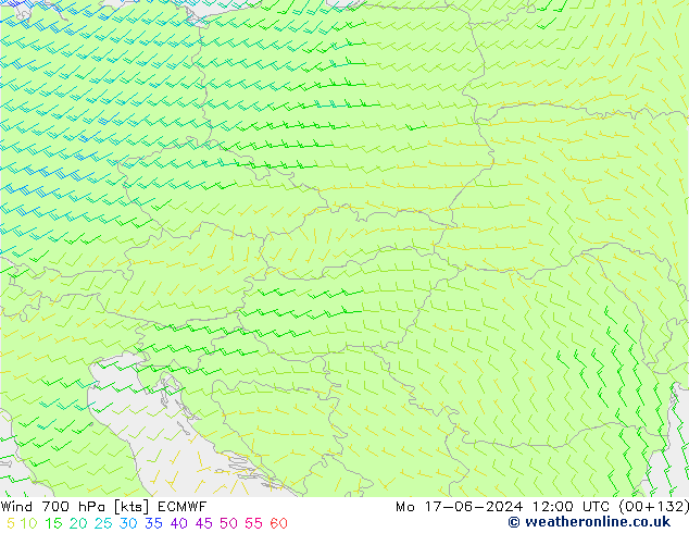 Wind 700 hPa ECMWF Mo 17.06.2024 12 UTC