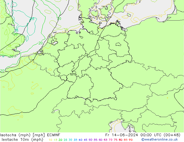 Izotacha (mph) ECMWF pt. 14.06.2024 00 UTC
