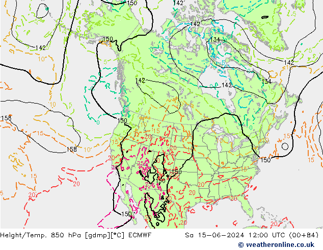 Z500/Regen(+SLP)/Z850 ECMWF za 15.06.2024 12 UTC