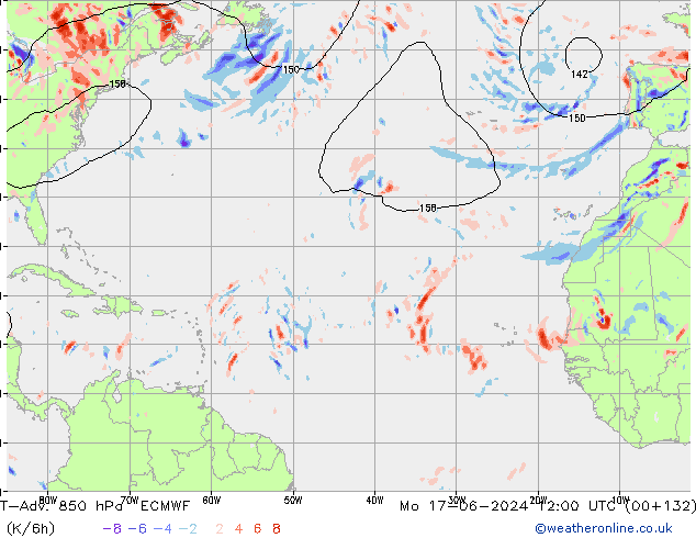 T-Adv. 850 hPa ECMWF Mo 17.06.2024 12 UTC