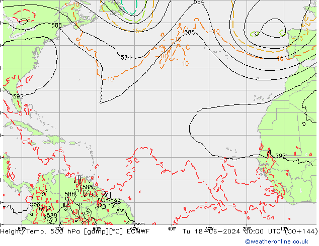 Z500/Regen(+SLP)/Z850 ECMWF di 18.06.2024 00 UTC