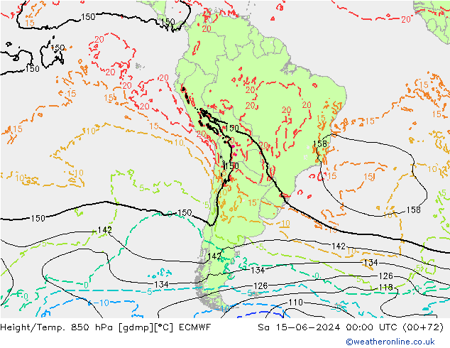 Z500/Rain (+SLP)/Z850 ECMWF sáb 15.06.2024 00 UTC