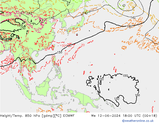 Z500/Regen(+SLP)/Z850 ECMWF wo 12.06.2024 18 UTC