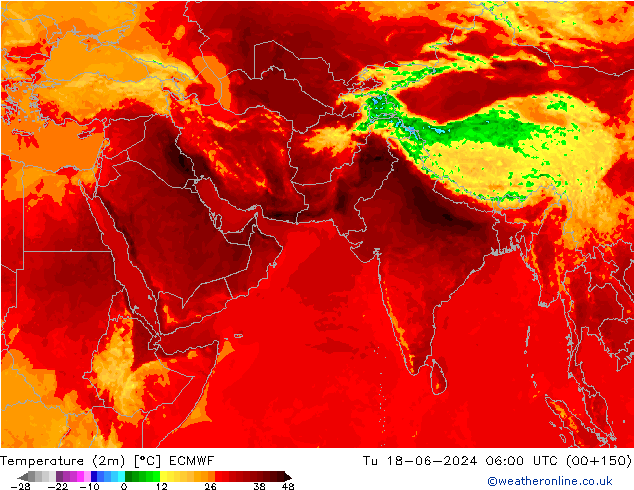 Temperatura (2m) ECMWF mar 18.06.2024 06 UTC