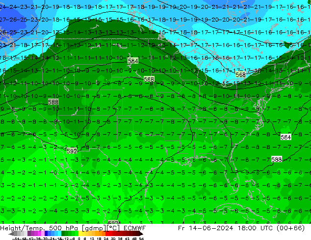 Z500/Rain (+SLP)/Z850 ECMWF Fr 14.06.2024 18 UTC