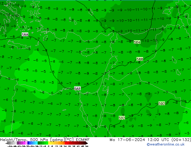 Z500/Rain (+SLP)/Z850 ECMWF lun 17.06.2024 12 UTC