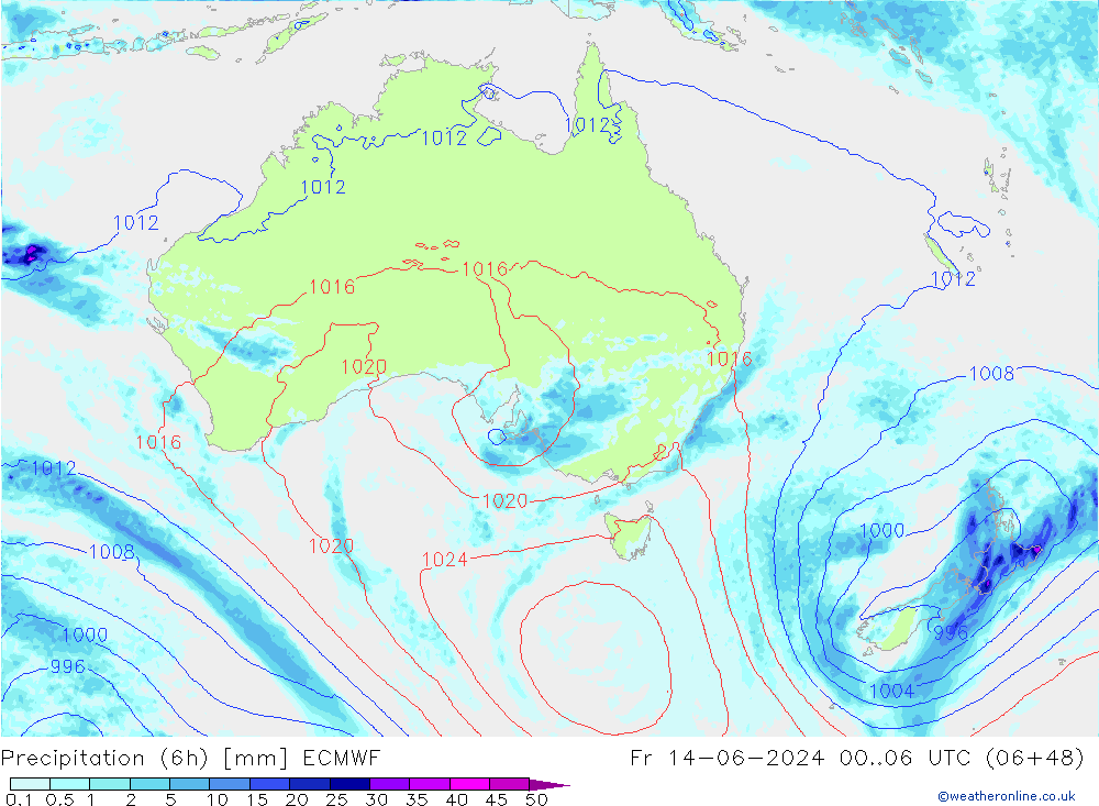 Z500/Rain (+SLP)/Z850 ECMWF ven 14.06.2024 06 UTC