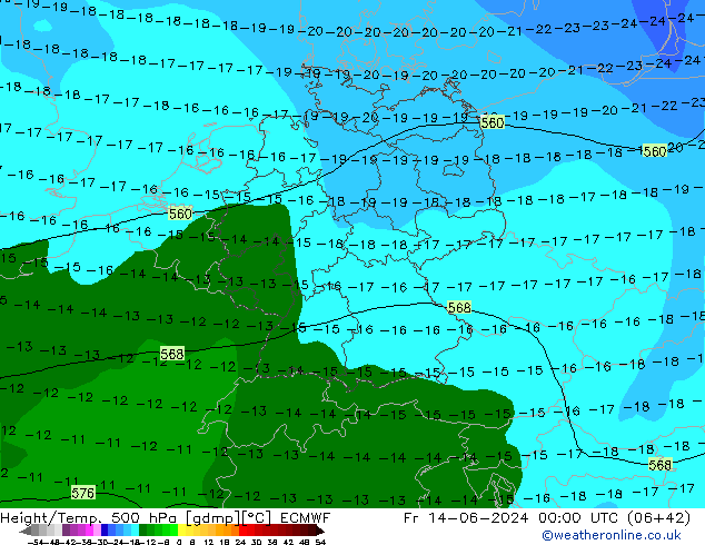 Z500/Rain (+SLP)/Z850 ECMWF Fr 14.06.2024 00 UTC