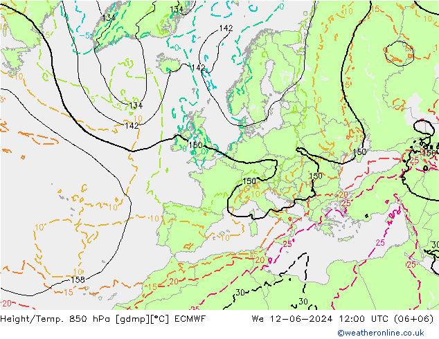 Z500/Regen(+SLP)/Z850 ECMWF wo 12.06.2024 12 UTC