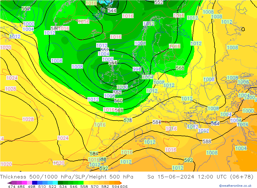 Thck 500-1000hPa ECMWF Sáb 15.06.2024 12 UTC