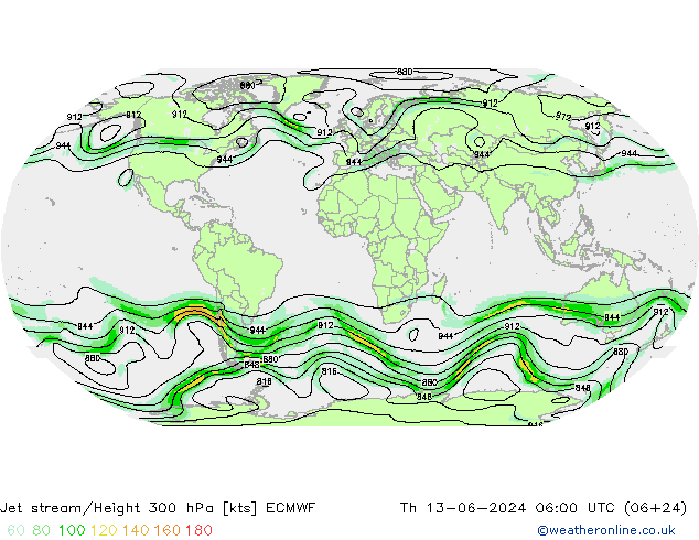 Straalstroom ECMWF do 13.06.2024 06 UTC