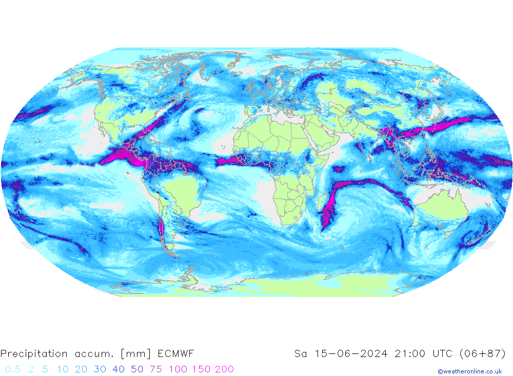 Precipitation accum. ECMWF  15.06.2024 21 UTC