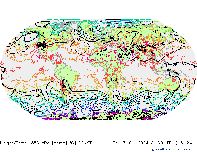 Z500/Regen(+SLP)/Z850 ECMWF do 13.06.2024 06 UTC