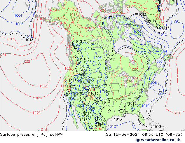 Luchtdruk (Grond) ECMWF za 15.06.2024 06 UTC