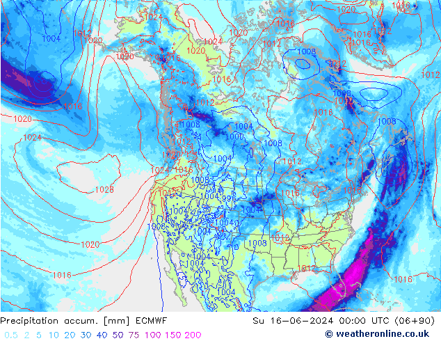 Precipitation accum. ECMWF  16.06.2024 00 UTC