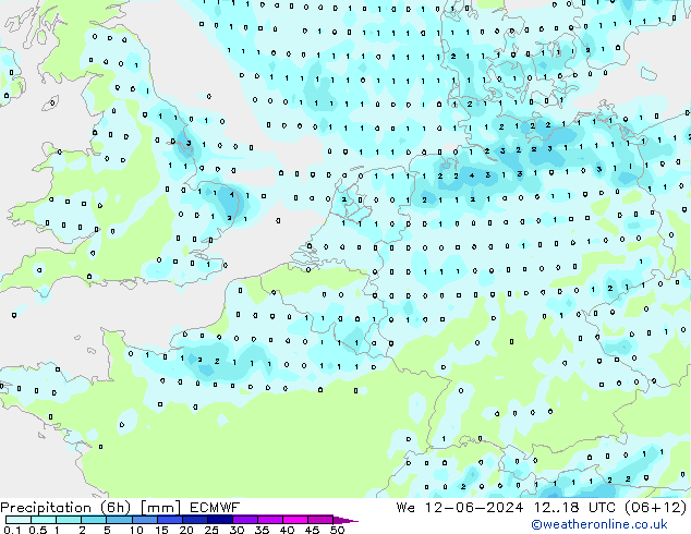 Z500/Rain (+SLP)/Z850 ECMWF Mi 12.06.2024 18 UTC