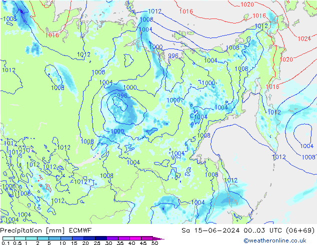 Précipitation ECMWF sam 15.06.2024 03 UTC