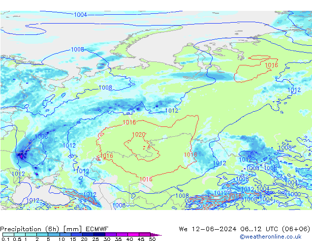 Z500/Rain (+SLP)/Z850 ECMWF mer 12.06.2024 12 UTC