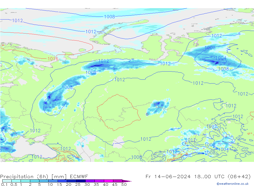 Z500/Yağmur (+YB)/Z850 ECMWF Cu 14.06.2024 00 UTC