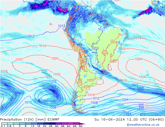 Precipitation (12h) ECMWF Ne 16.06.2024 00 UTC