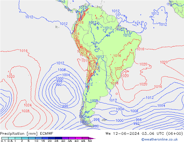 opad ECMWF śro. 12.06.2024 06 UTC