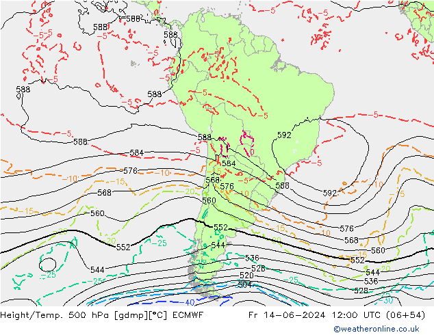 Z500/Regen(+SLP)/Z850 ECMWF vr 14.06.2024 12 UTC