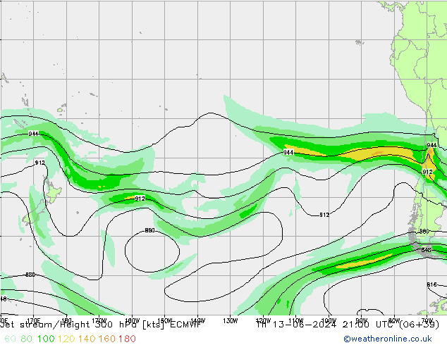 Straalstroom ECMWF do 13.06.2024 21 UTC